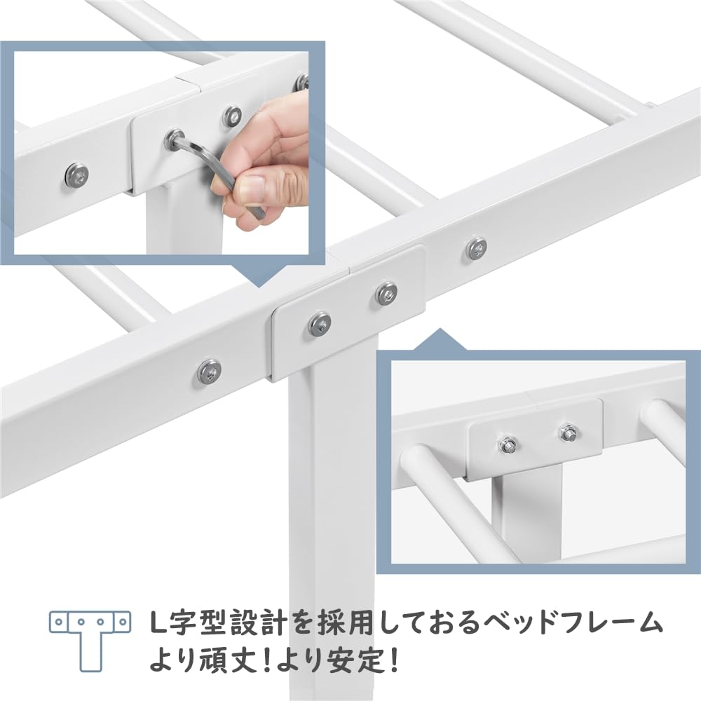 Yaheetech Bed Single Living Steel Slatted Bed Headboard Footboard Under Bed Robot Vacuum Cleaner No Squeak Good Quiet Easy Tools Living Load Capacity