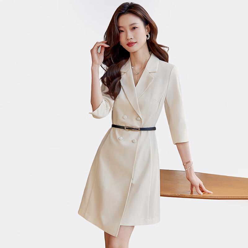 Women's Elegant Seven-Sleeve Blazer Dress