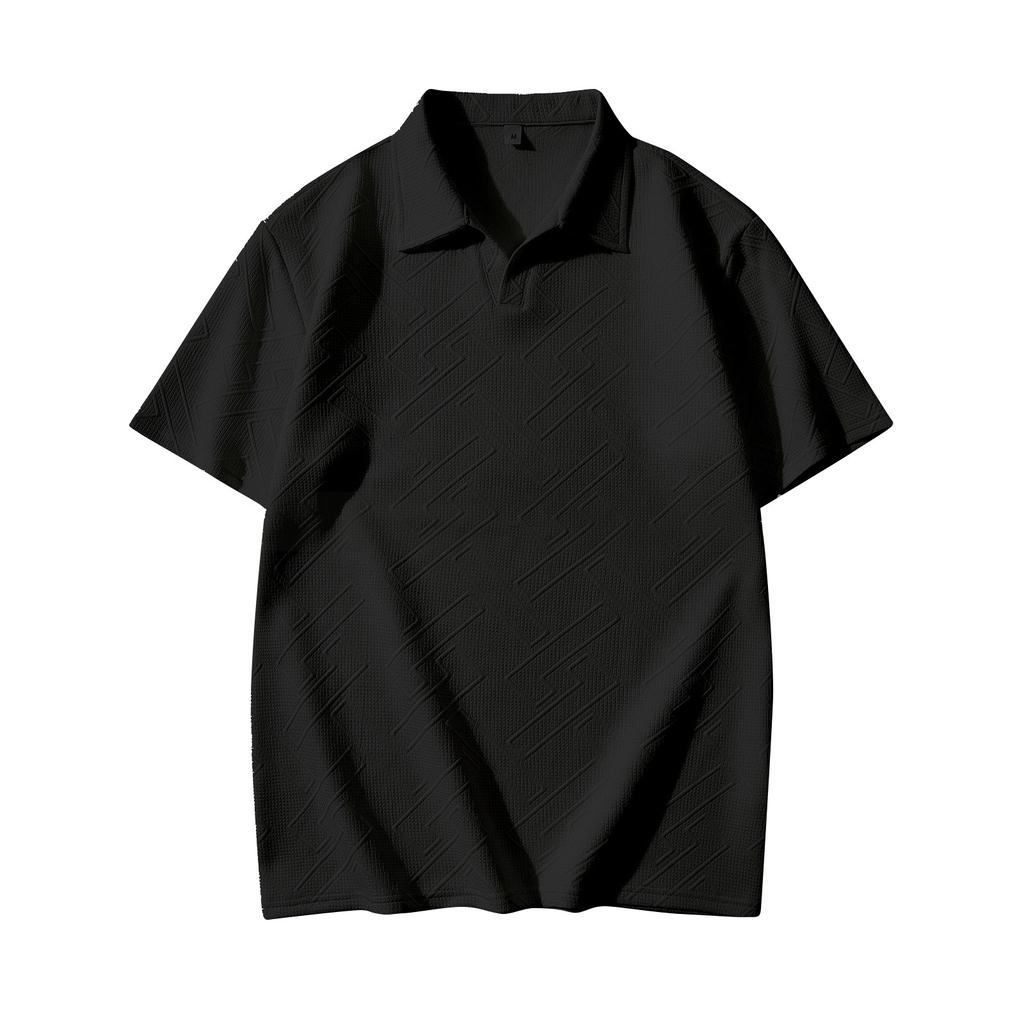 Herren Gestreift Einfarbig V-Ausschnitt Oberteile Herren Sport Kurzarmshirt