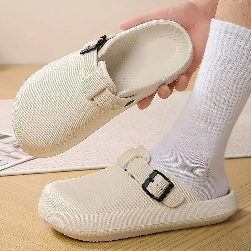 Fashion Men's Shoe Platform Mules Half Beach Slides Fun Eva Low Price Clappers 2025 Designer Luxury Trend Casual Original Male Slipper
