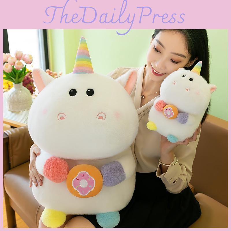 Adorable White Unicorn Plush Doll With Romantic Charm Perfect For Gifts And Home Decor