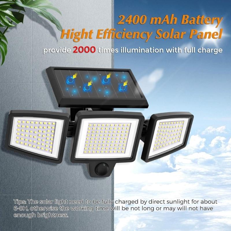 1Pc or 2pcs Hight Bright 2500lm Power LED Security Solar Garden Light With 270 Degree Wide Angle Detection