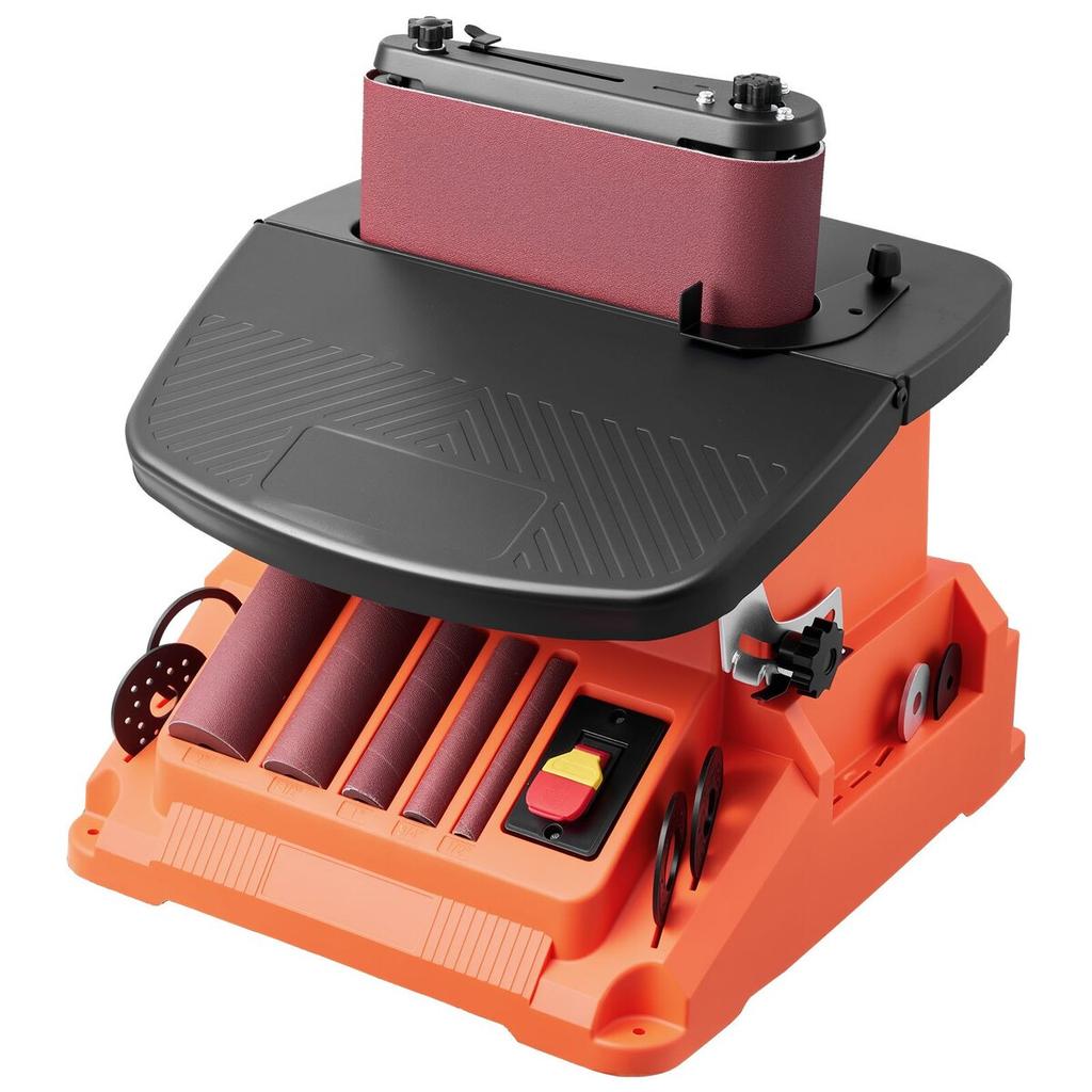 Oscillating Belt and Spindle Sander, 2000RPM Benchtop Spindle Sander with 16mm Stroke, 5 Sleeves (12.7-50.8 mm) & 610 x 98 mm Sanding Belt for