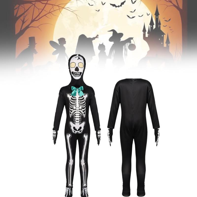 Halloween Children Death Skeleton Role Play Outfits Party Stage Performance Suit