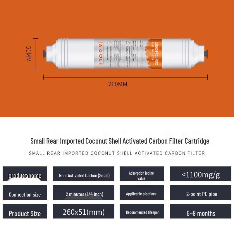 Quick Connect Rear-Activated Carbon T33 Filter Cartridge for Home Drinking Water Purifier