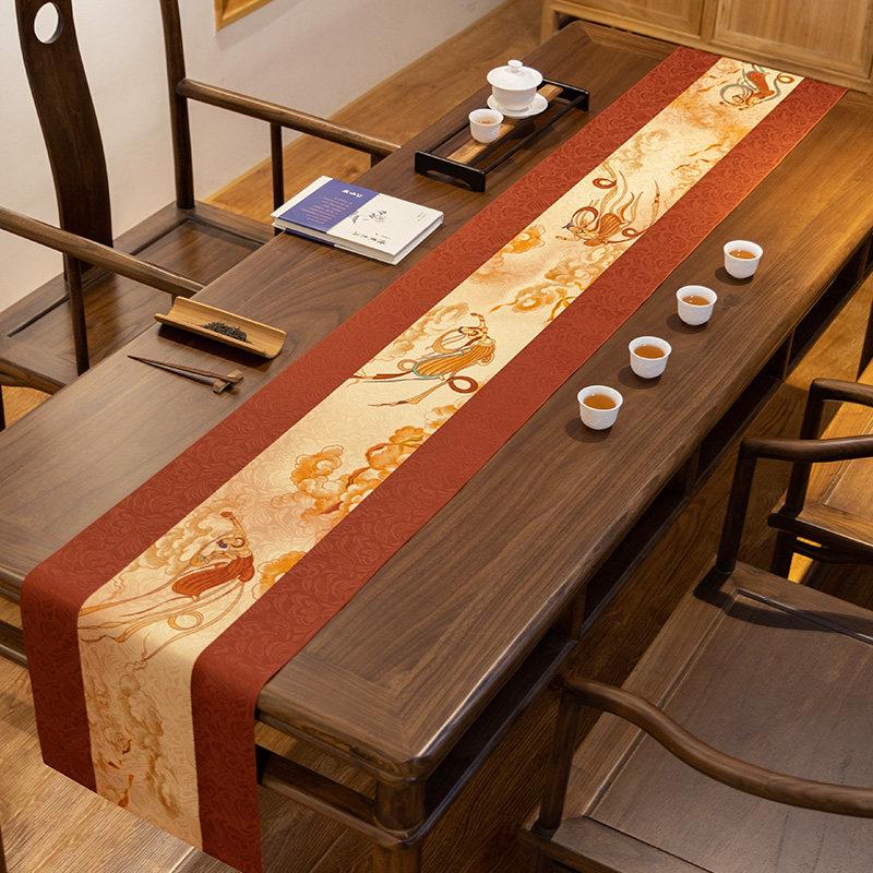 Aiqipa Dunhuang Zen Waterproof Table Runner & Tea Mat 32*120cm (Fits 0.7-1m table/tea table)