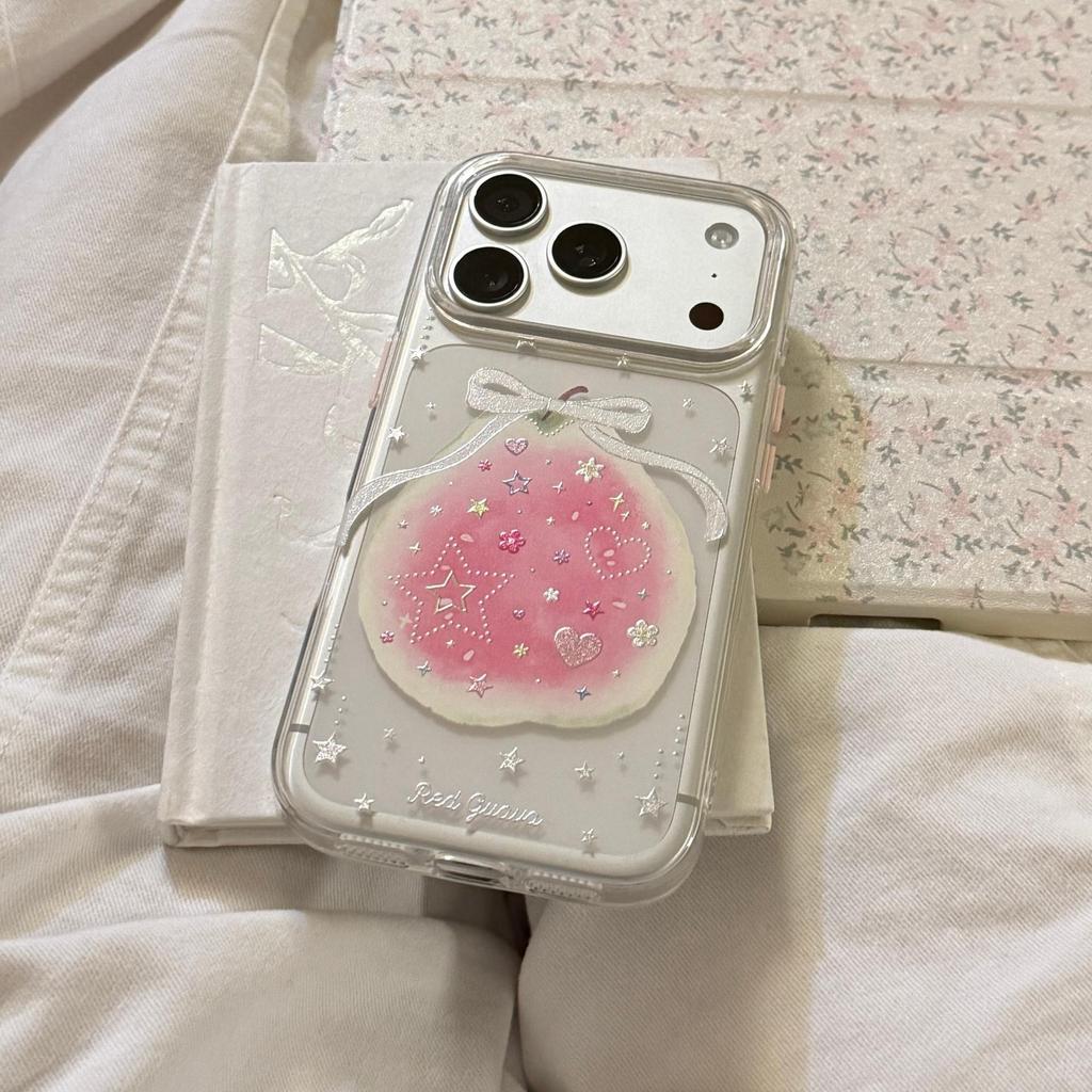 Creative Guava Bow Phone Case for iPhone 16, iPhone 17, and iPhone 17 Pro Max