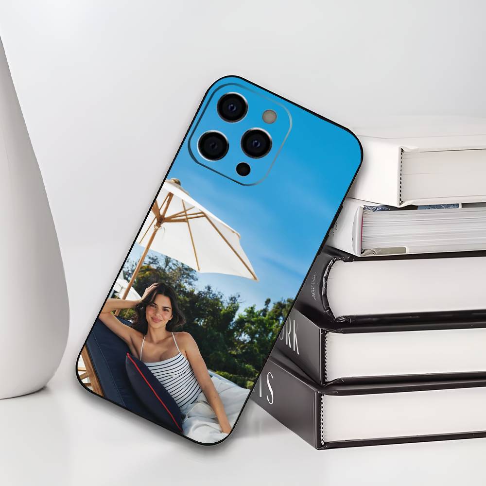 K-Kendall J-Jenner Phone Case For iPhone 17,16,15,14,13,12,11 Plus,Pro Max,XS,Soft Black Cover