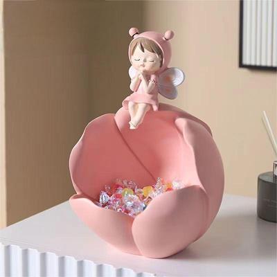 Ornamenti in resina fata dei fiori, design divertente e carino, possono essere usati per riporre le chiavi, possono anche essere usati per mettere caramelle