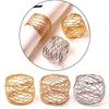 4pcs Metallic Wire Mesh Napkin Table Decor Rings Gold Napkin Holder Wedding Decoration Napkin Buckle Holder for Party Dinner