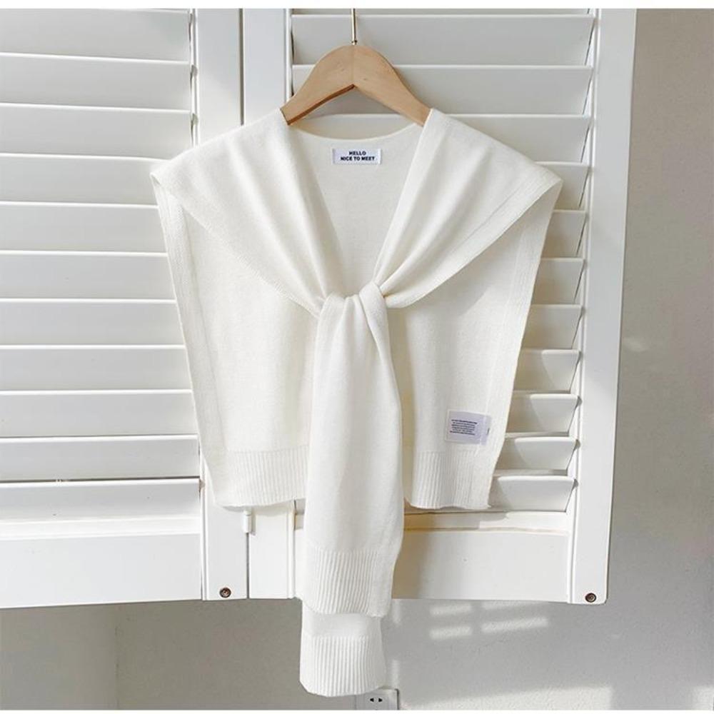Knotted Knitted Shawl Knitted Design Knit Thin Cape Korean Style Shoulder Scarf Women