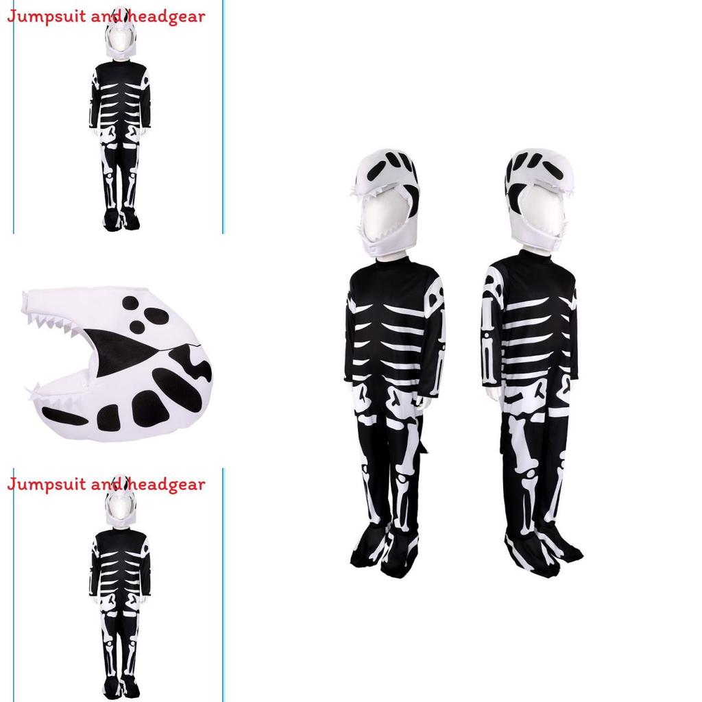 Halloween Skull Dinosaur Cosplay Costume For Kids With Polyester Fabric For Stage Performance