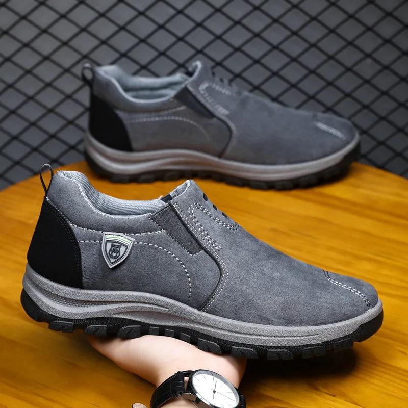 Mode Herrenschuhe Sesigner Wildleder Freizeitsneakers Herren Bequeme Laufschuhe Slipper Outdoor Rutschfest Herren Wanderschuhe 39-46