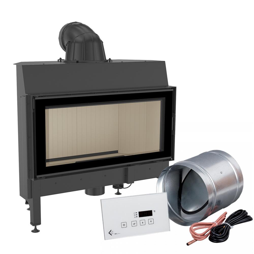 Smart steel fireplace KRATKI NADIA 14 kW Ø 200 MSK GLASS