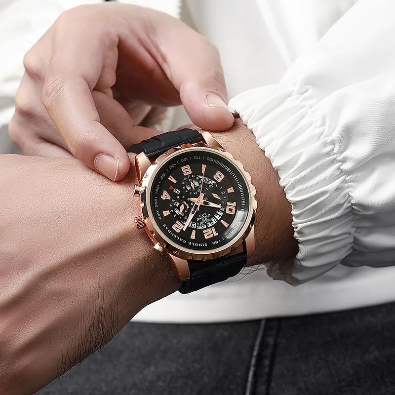 Men Outdoor Sports Military Watches Hollow Calendar Quartz Watch Wristwatch