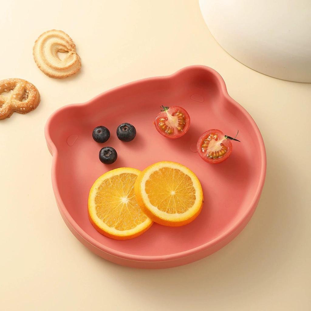 Children's Silicone Bear Bowl - Suction Base, Anti-Fall, Perfect for Baby Training & Complementary Food