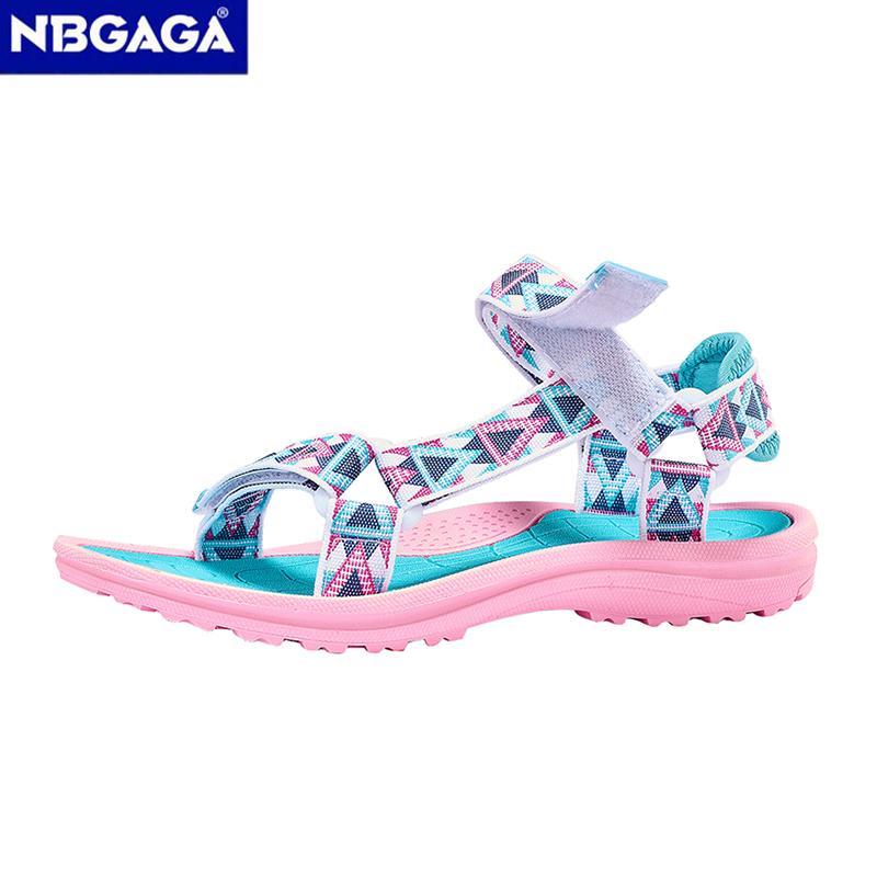 Children Girls' Summer Sandals Pink Breathable Sport Shoes for Kids Outdoor Beach Walking Sandals