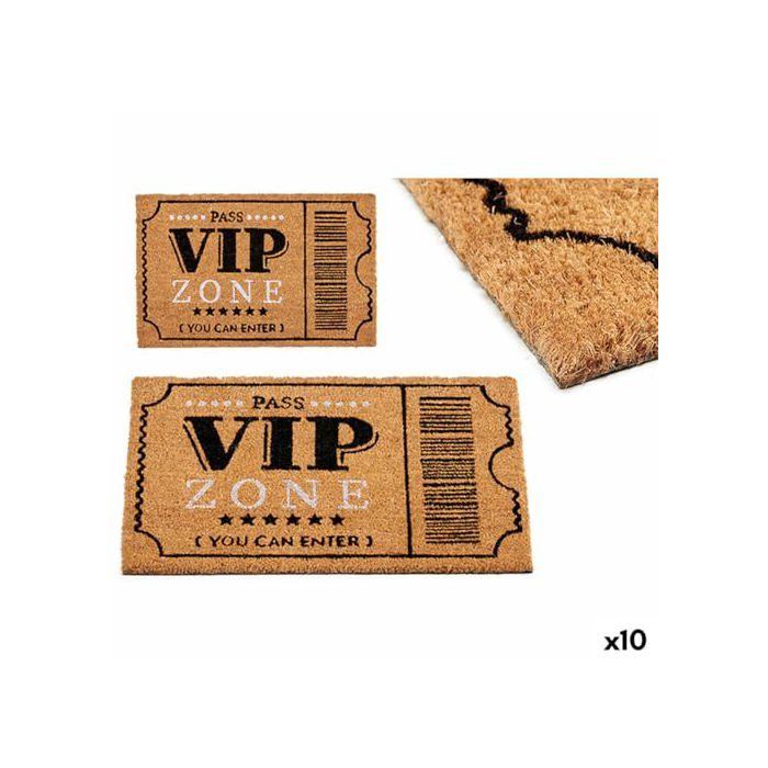 Paillasson fibre de coco - Gift Decor - Imprimé VIP - 60x40 cm - PVC - Lot de 10 - Résistant - Antidérapant