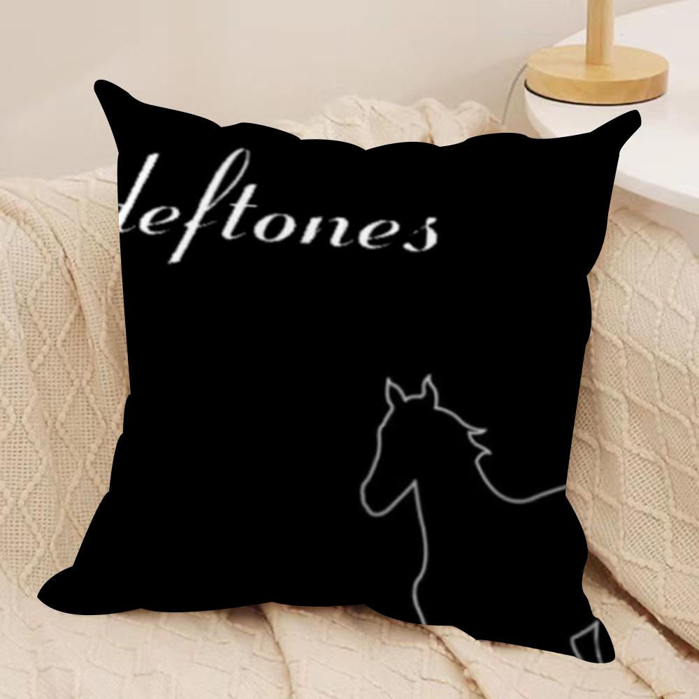 

Подушка с принтом Deftones Мягкая плюшевая ткань Двусторонняя наволочка для диванной подушки Всесезонная Декор для дома Подарок 30x30cm 12x12in