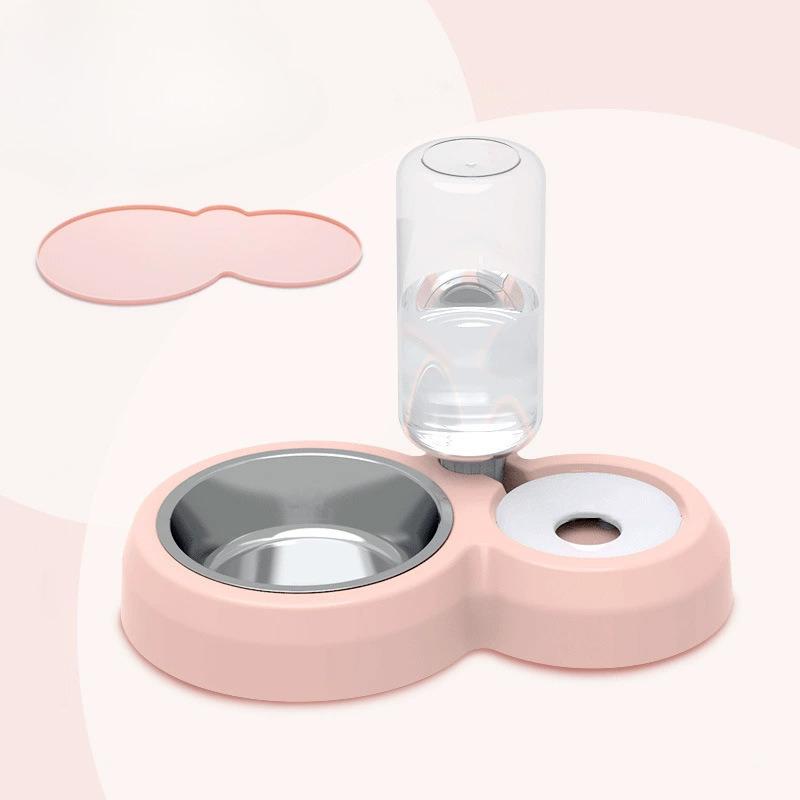 Dual Automatic Pet Feeder Bowl For Dogs And Cats Non Spill Plastic Water And Food Dispenser With Stand