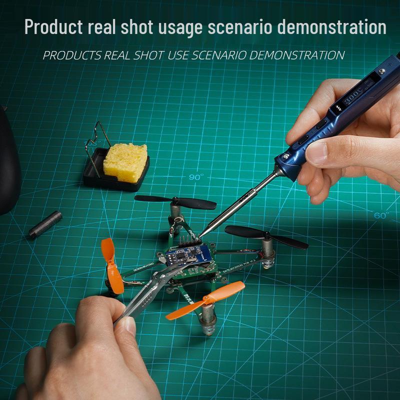 TS101 Starry Blue High-Power Smart Electric Soldering Iron - Portable One-Key Heat-Up Soldering Pen by Miniware