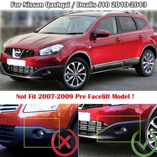 For nissan qashqai / +2 / dualis j10 2010-2013 chrome front fog light cover trim