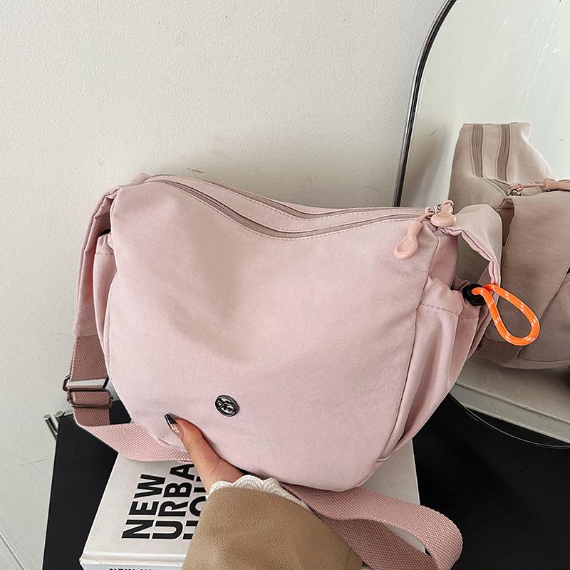 Large Capacity Messenger Bag Women S Lightweight Shoulder Bag Simple Commuter Messenger Bag Sports Yoga Bag Cycling Carry-On Backpack розовый