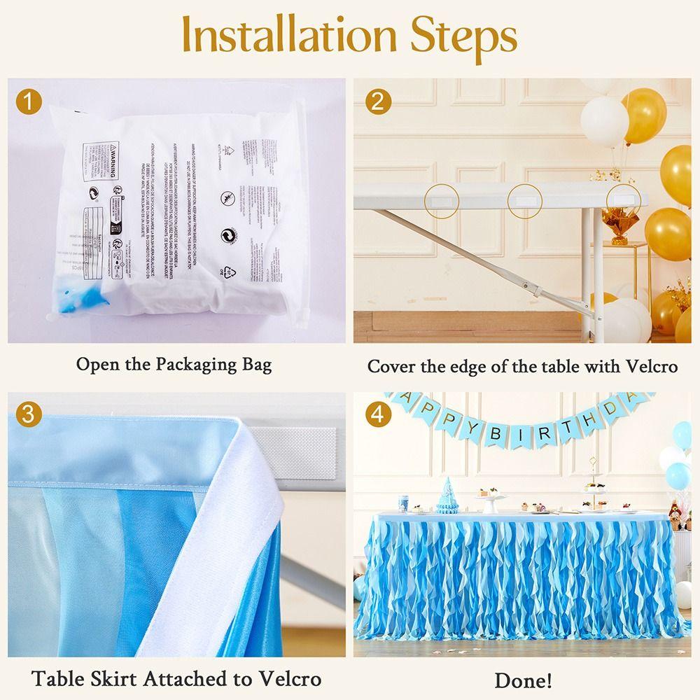 Rectangle Tulle Table Skirt 183cm*76cm Wedding Table Skirt Ruffle Table Skirt Event Decoration