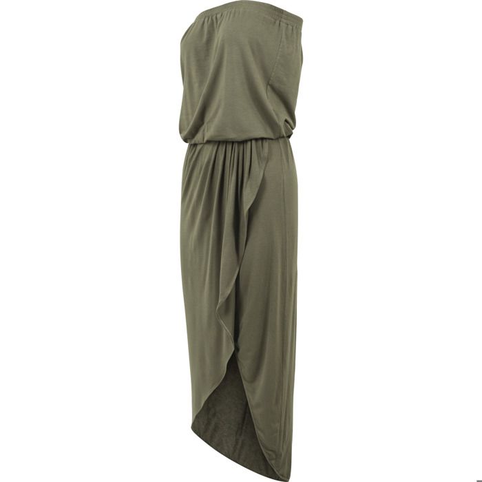 Robe Bandeau - URBAN CLASSICS - Viscose - Couleur Olive - Femme - Asymétrique