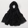 Fashion Cotton Viscose Scarf Wrinkle Plaid Pom Pom Fringe Shawls and Wraps Autumn Echarpe Pashmina Bufanda Muslim Sjaal 180*70Cm
