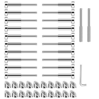 Invisible Cable Railing Kits, T316 Stainless Steel 20Pack Terminal and 20Pack Beveled Angle Washers for Cable Railing