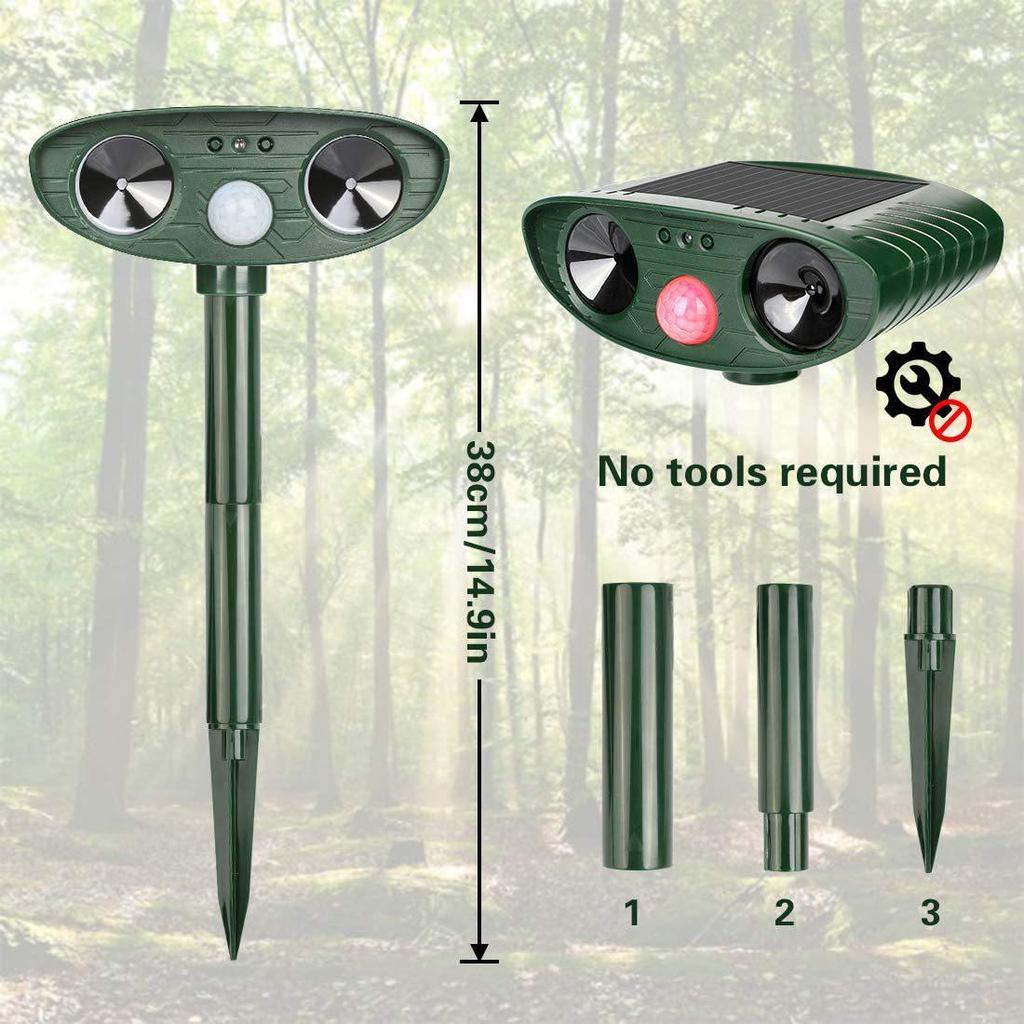Ultrasonic Solar Animal & Insect Repeller with Infrared Sensing
