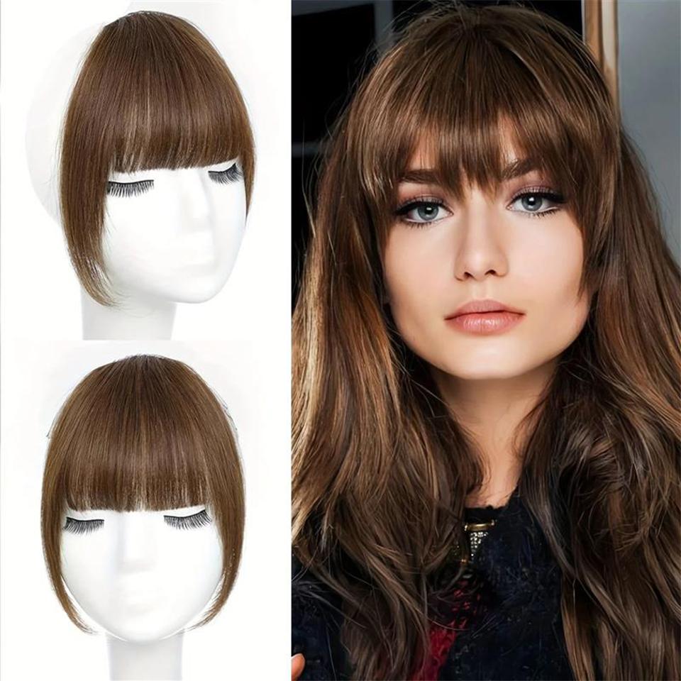 Vlasová ofina clip-in příčesky Ofina falešné vlasy paruky Syntetický tupé Vlasový příčesek s kotletami DIY Elegantní dámské Vlasové doplňky