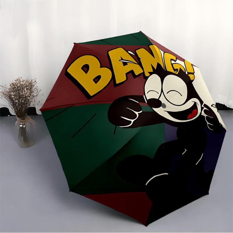 1PC Felix the Cat Auto Open/Close Cute Umbrella Sturdy Iron Frame, Compact Travel Umbrella, Perfect Gift,  0829141