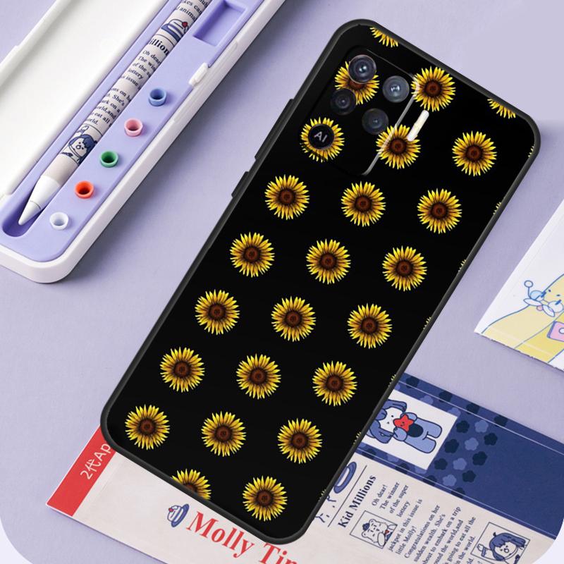 Summer Daisy Sunflower Floral For Oppo A40 A60 A80 A94 A74 A54 A15 A18 A38 A58 A78 A98 A16 A76 A96 A57 A17 A77 A5 Pro Case