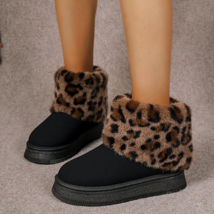 Winter Chunky Platform Ankle Boots for Women Warm Snow Boots Non-Slip Faux Fur Lined Short Booties Shoes Women's Comfort Faux Suede Walking Mini Boots