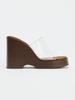 Fashion 2025 New Weave Platform Wedges Slippers Summer Peep Toe Transparent Shoes Woman Sexy Super High Mules Female Sandals Heels