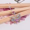 Fashion Colorful Crystal Rhinestone Butterfly Navel Ring Belly Button Bar Body Piercing Jewelry