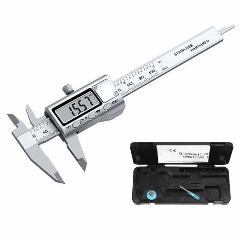 Neoteck 100mm Stainless Steel Digital Caliper with Large LCD Display, Zero Reset Function, Inner and Outer Diameter, Step and Depth Measurements, and