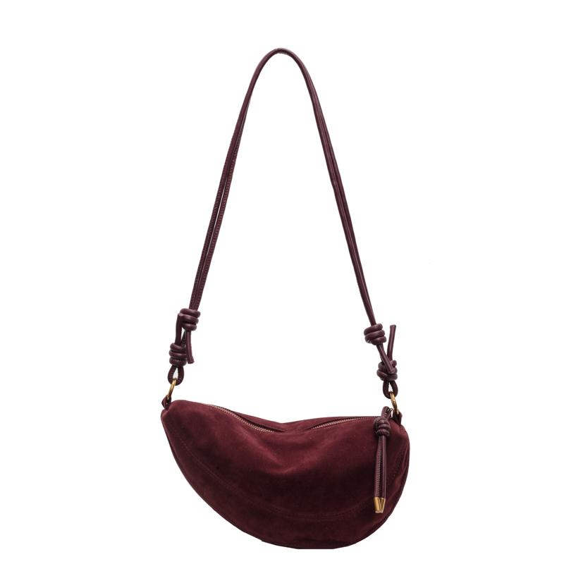 Faux Suede Party Bags for Women Hobo Shoulder Bag Single Crossbody Sac Underarm Dumpling Sweet Kidney Bags Fashion New