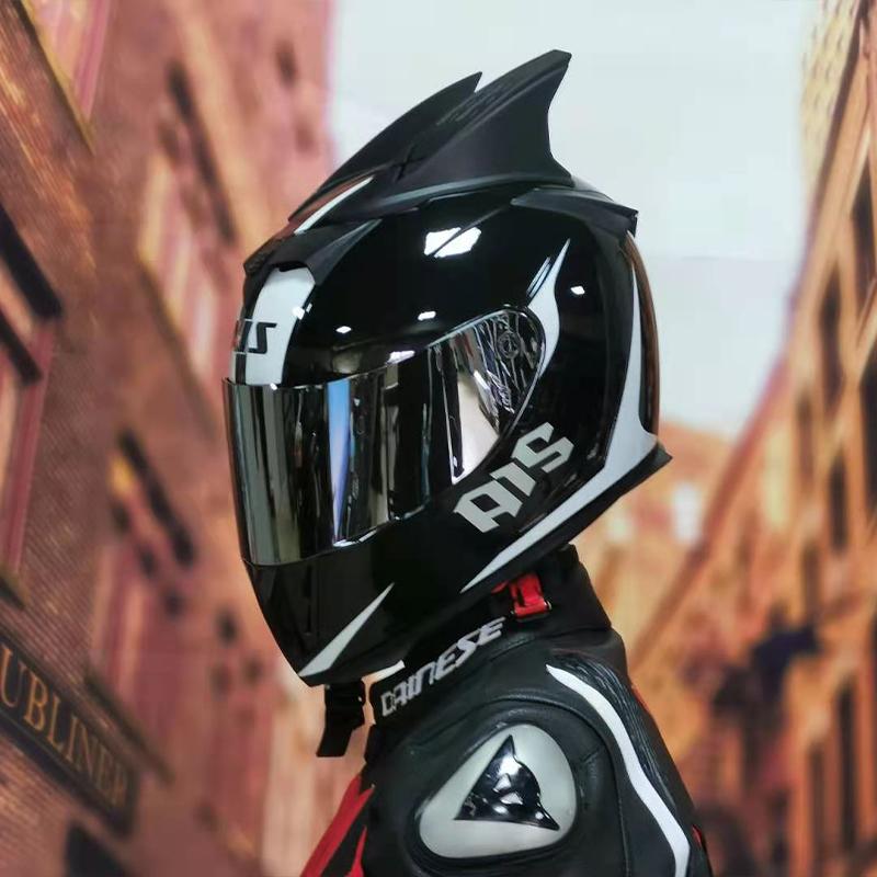 AIS motorcycle helmet men and women personality full helmet four seasons universal Bluetooth slot DOT ECE