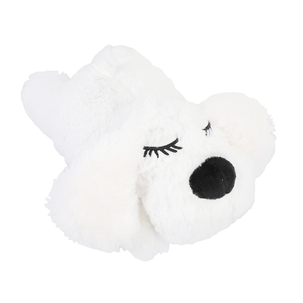 Heartbeat Puppy Toys Interactive Stuffed Animal Heartbeat Plush Toy for Pet Behavioral Sleep Calming Aid White