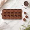 Silicone Chocolate Mold Set 15 Cavities Heart Rose Gift Shape Flexible Reusable Baking Mold 21.5 x 10.4 x 1.5 cm Brown