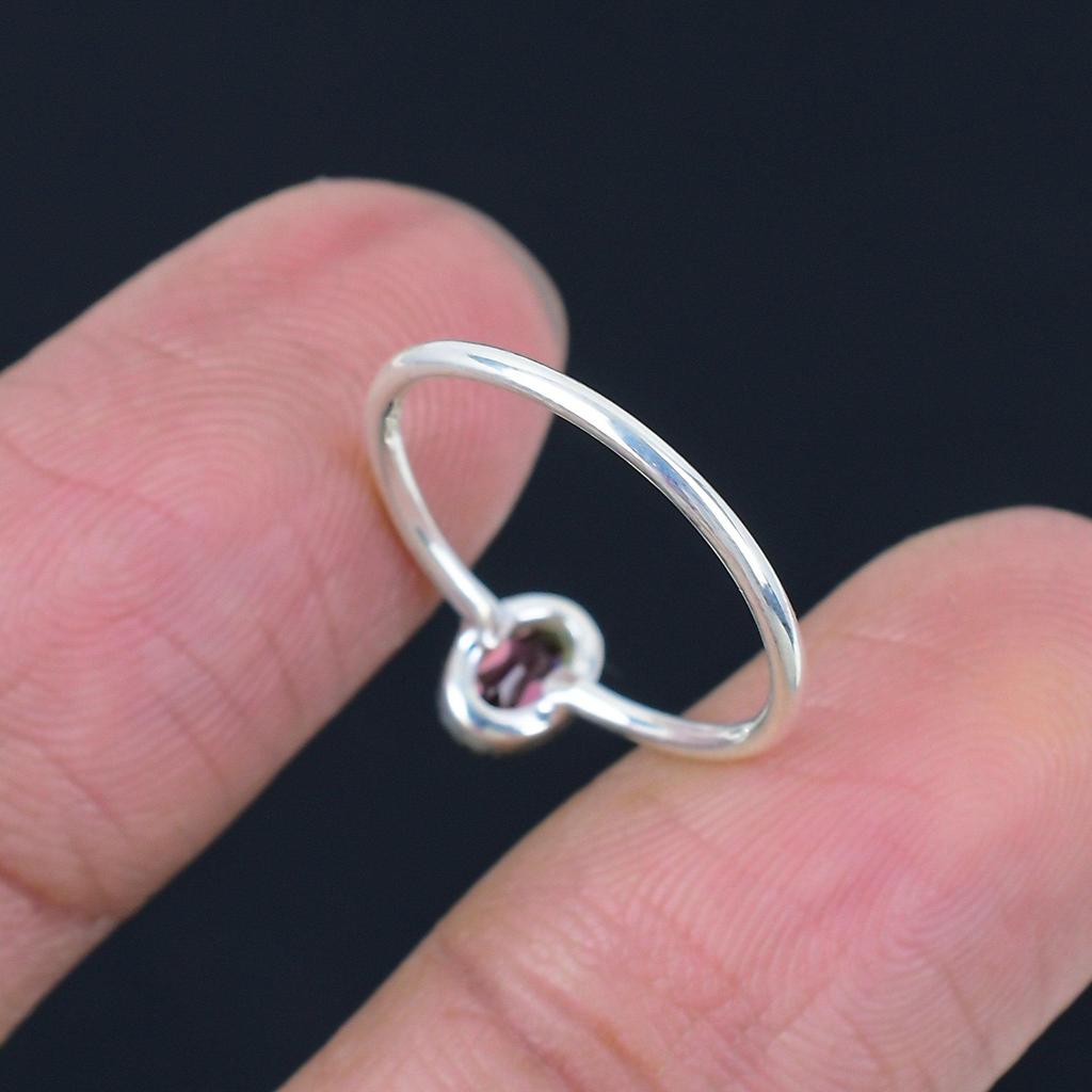 Garnet Gemstone, January Birthstone, Solid 925 Sterling Silver, Handmade Ring, Jewelry For Woman And Unisex , Oval Gemstone Ring