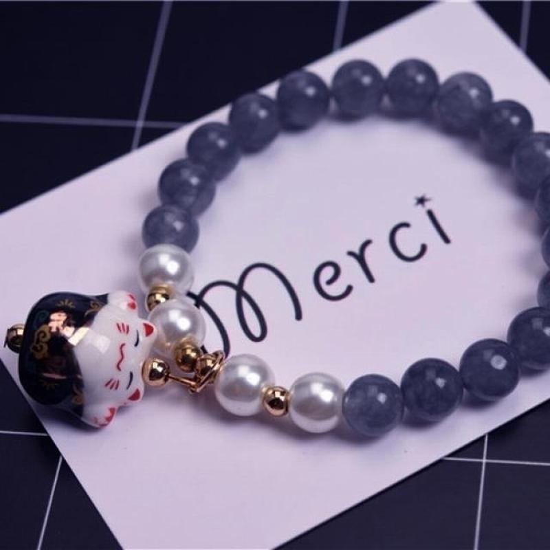 

Корейский модный аксессуар Lucky Cat с одним кольцом, женский персонализированный браслет, ювелирные изделия серый