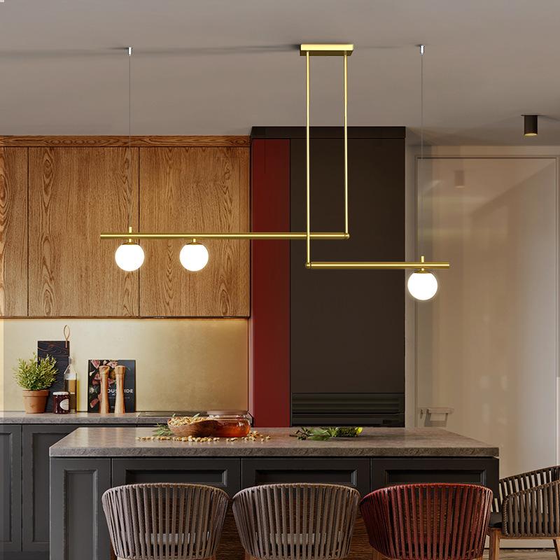 Modern Led Pendant Light Art Combination Line Chandelier Glass Ball Hanging Lamp for Bedroom Living Indoor Lightings Room Decor