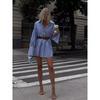 Mid-Length Shirts Loose Stripe Patchwork Shirt Dress Striped Mid Length Shirt
