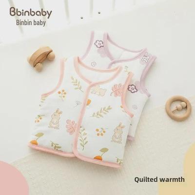 Unisex Baby Quilted Cotton Vest - Warm Outerwear for Newborns In Spring, Autumn, and Winter.