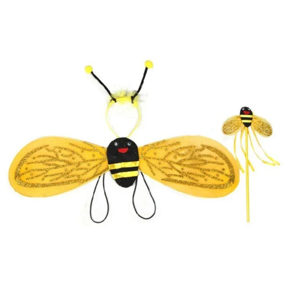 4Pcs/Set Wand Halloween Dress Up Hair Hoop Cosplay Prop Sweet Little Bee Costume  Festival