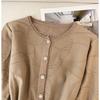 Autumn Winter Women's Knit Pullover with Waist Tie and Flounce Design Casual Sweet Sweater